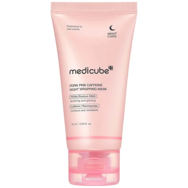 Yönaamio Turvotuksen Vähentämiseen ja Ihon Palautumiseen Medicube PDRN Pink Caffeine Night Wrapping Mask 75ml