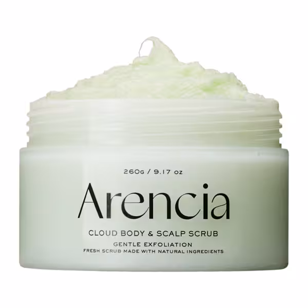 Syväpuhdistava Vartalo- ja Päänahkakuorinta Arencia Fresh Cloud Body & Scalp Scrub Geranium & Primrose 260g