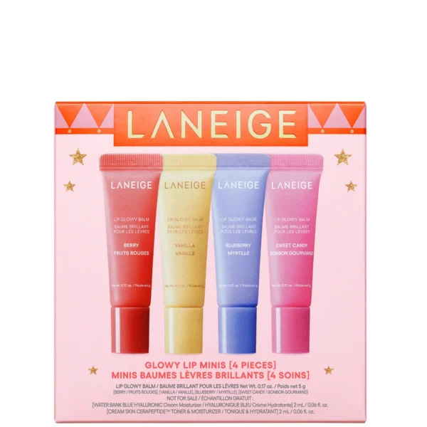 Kosteuttavien ja Kiiltävien Huulivoiteiden Setti Laneige Glowy Lip Balm Minis Set 5g*4