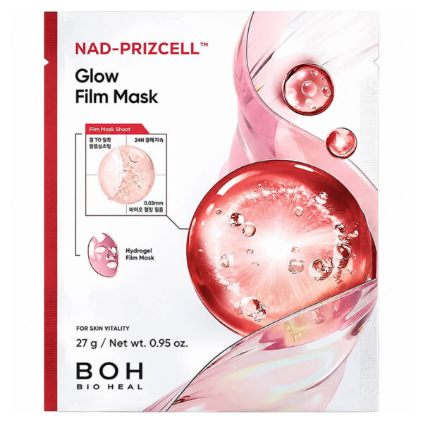Ikääntymistä Ehkäisevä Kirkastava Kasvonaamio BIOHEAL BOH NAD-Prizcell Glow Film Mask