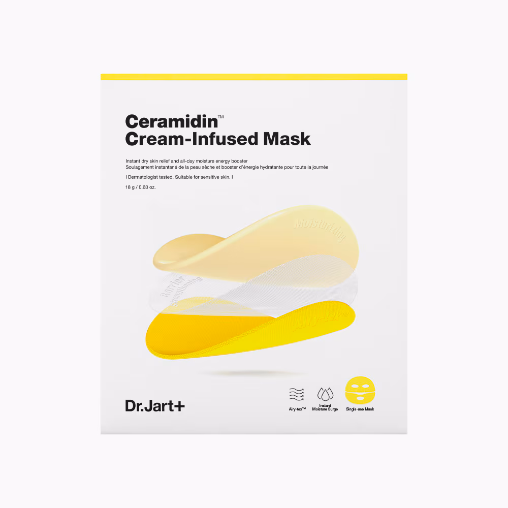 Kermainen Kangasnaamio Kuivalle Iholle Dr. Jart+ Ceramidin Cream-Infused Mask | Healthyskin.fi