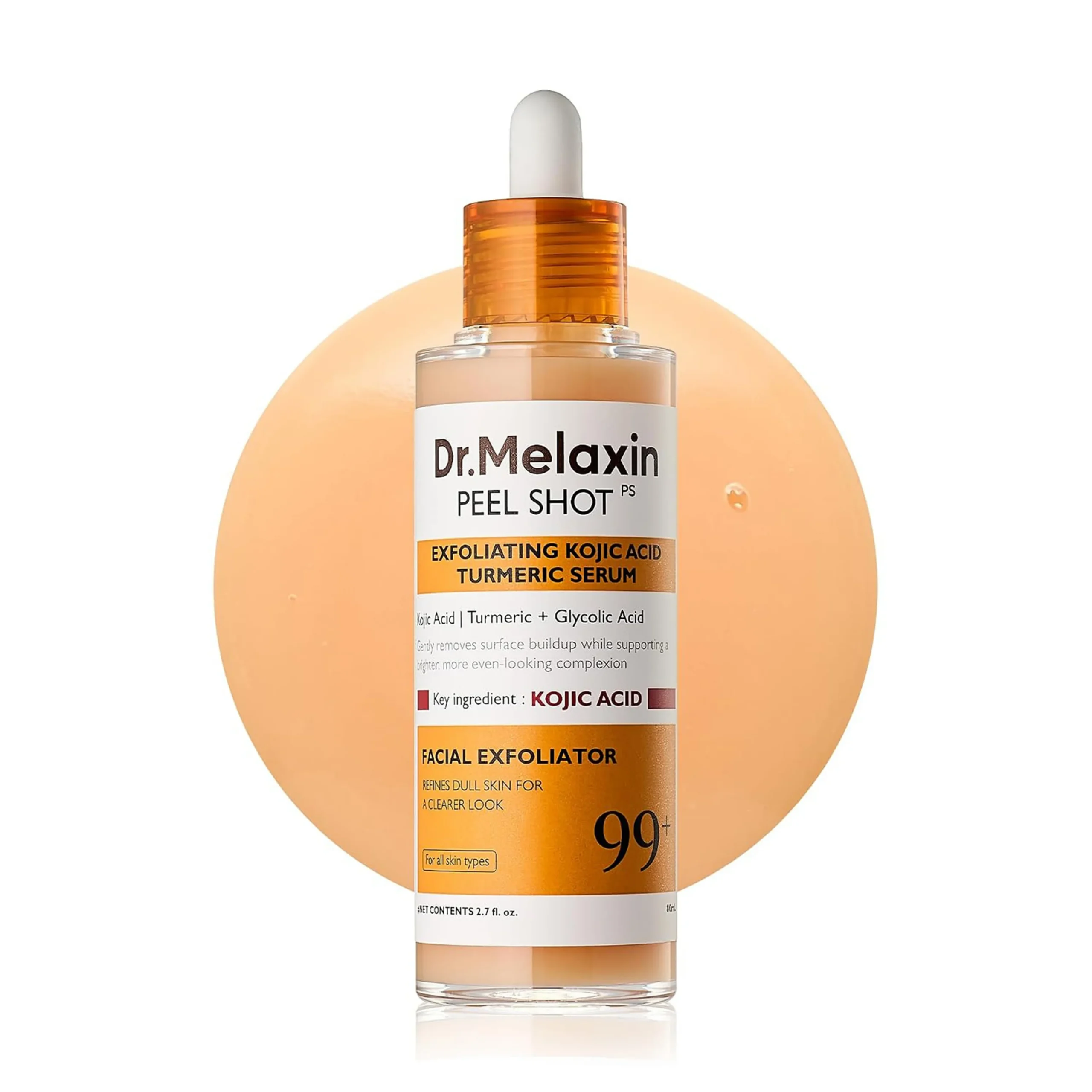 Kuoriva Seerumi Tasaisempaan Ihonsävyyn Dr.Melaxin Peel Shot Kojic Acid Turmeric Serum 80ml | Healthyskin.fi