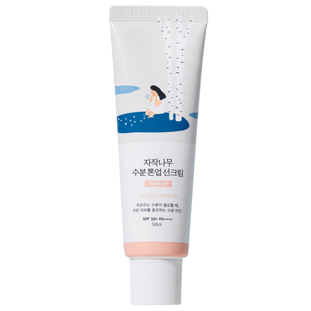 Sävyttävä Aurinkosuojavoide Koivunmahlalla Round Lab Birch Juice Moisturizing Tone-Up Sunscreen SPF50+ PA++++ 50ml | Healthyskin.ee